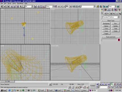 Building the megaphone in 3D Studio MAX