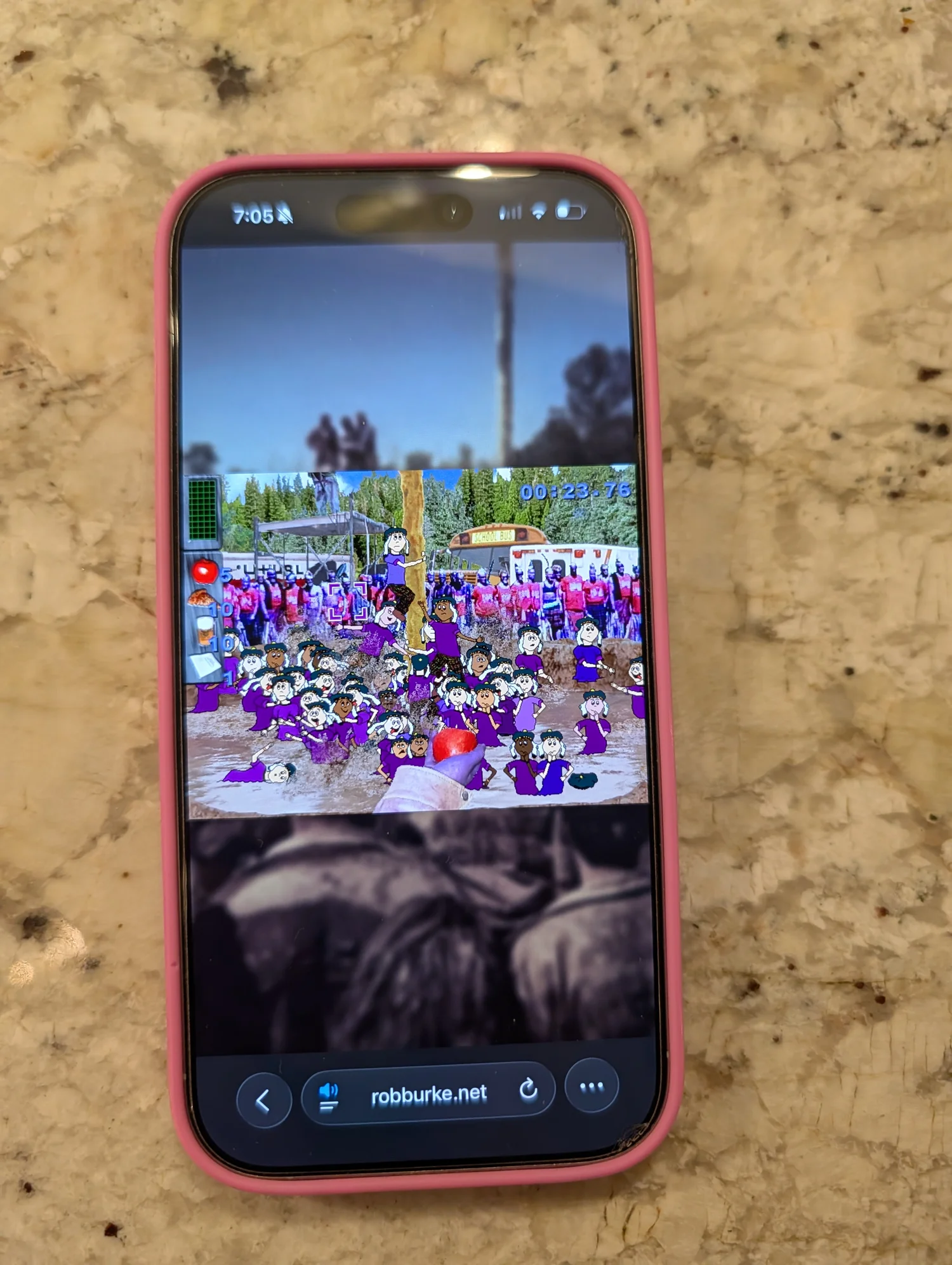 Legend of the Greasepole running on a phone