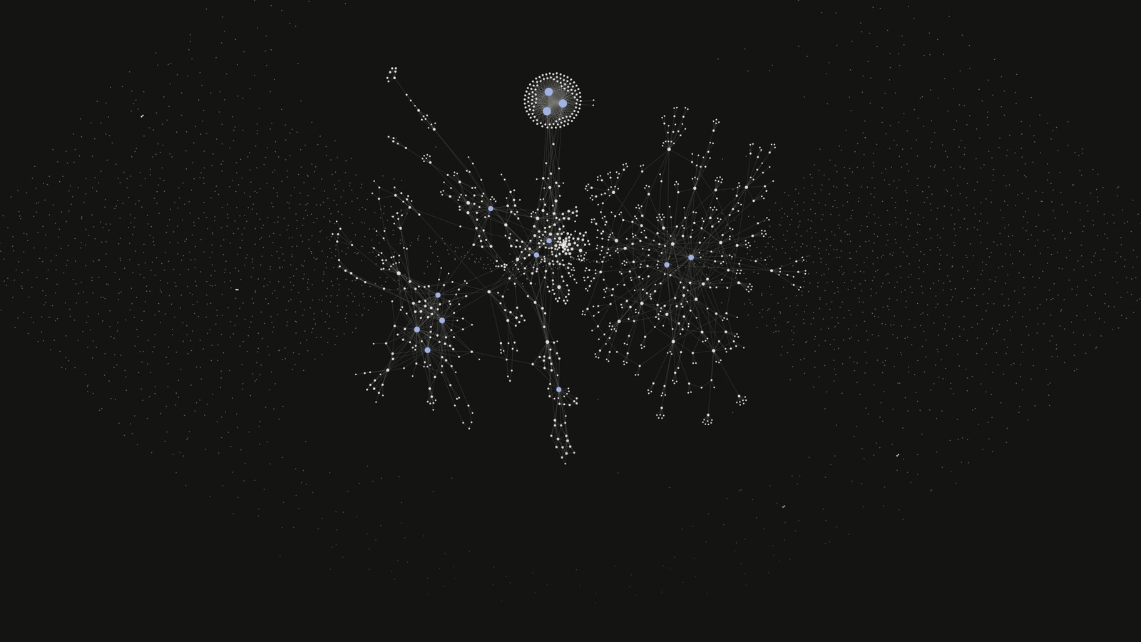 The link graph of my Obsidian vault: every dot a note, every line a link